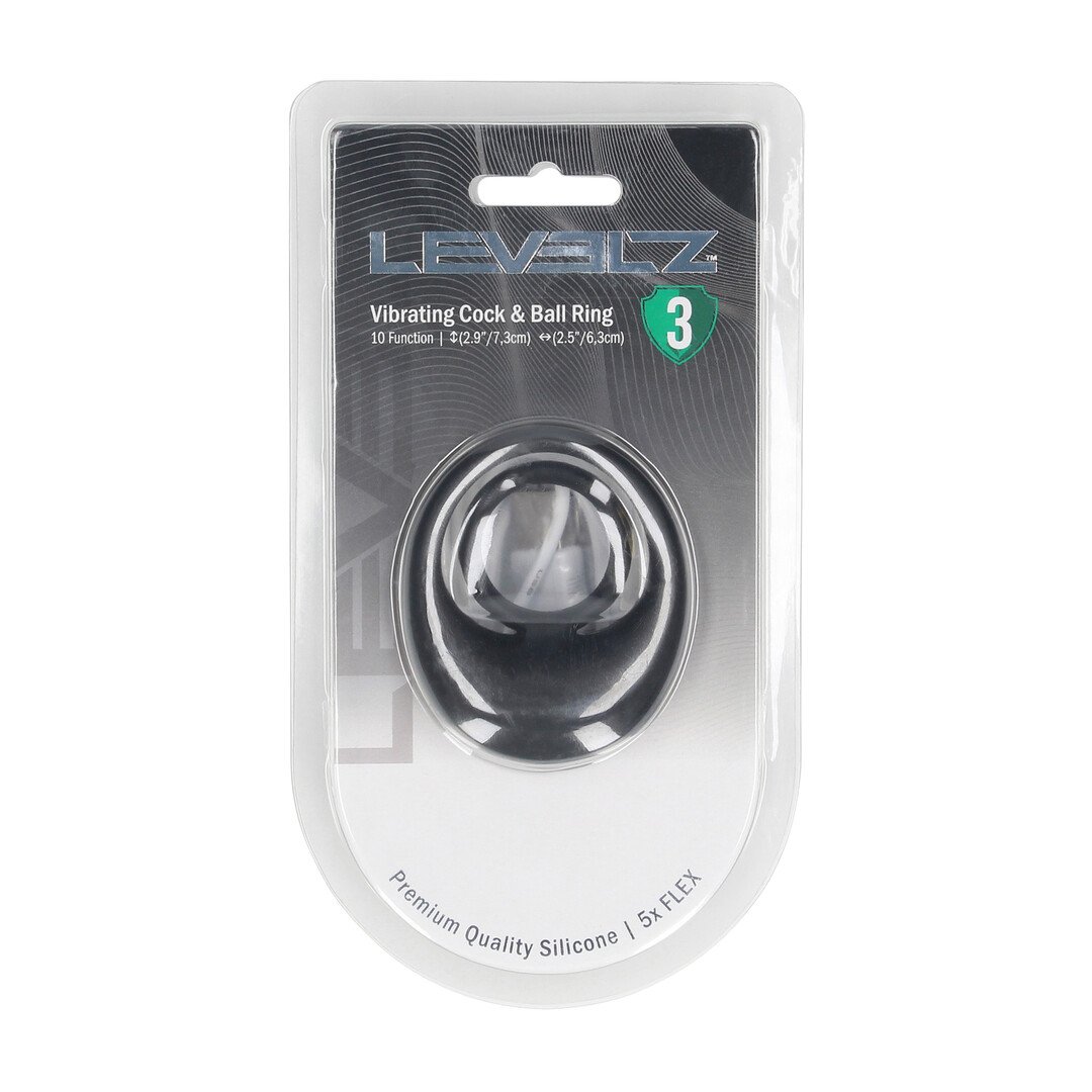 Vibrating Liquid Silicone Cock and Ball Ring - Black 2