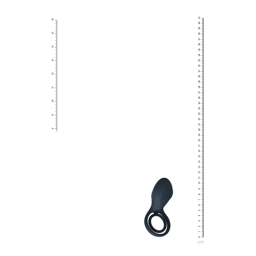 Vibrating Cock and Ball Ring with Winged Stimulator - Black 3