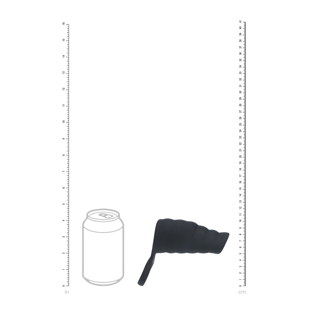 Vibrating Ribbed Silicone Cock Sleeve and Ball Ring - Black 5