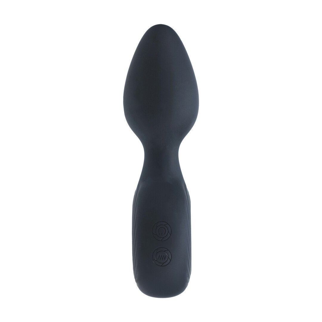 Vibrating Silicone Anal Plug with Loop - Black 4