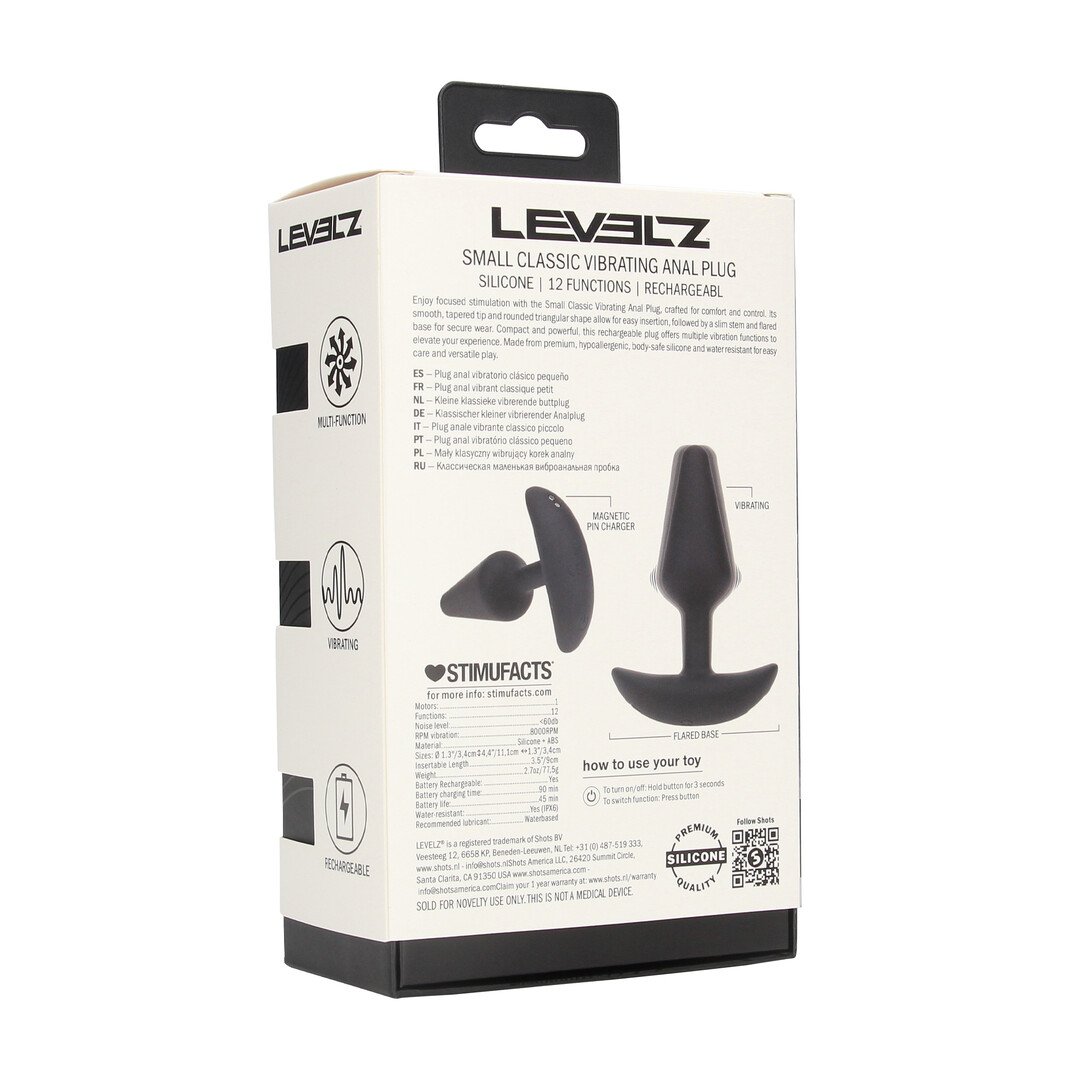 Classic Vibrating Silicone Anal Plug - S - Black 3