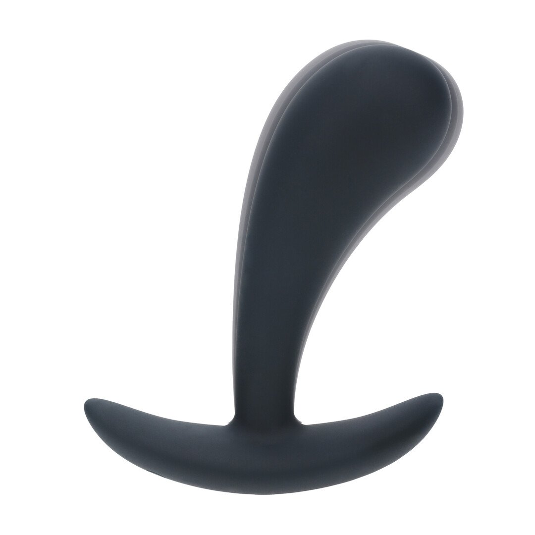 Vibrating Silicone Prostate Stimulator Anal Plug - M - Black 6