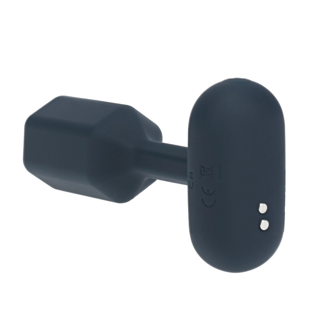 Hexagonal Vibrating Silicone Anal Plug - S - Black 6
