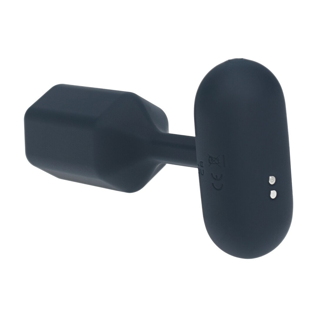 Hexagonal Vibrating Silicone Anal Plug - M - Black 6