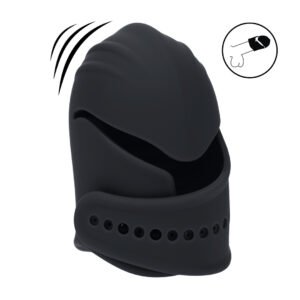 Adjustable Vibrating Silicone Penis Head Stimulator - Black