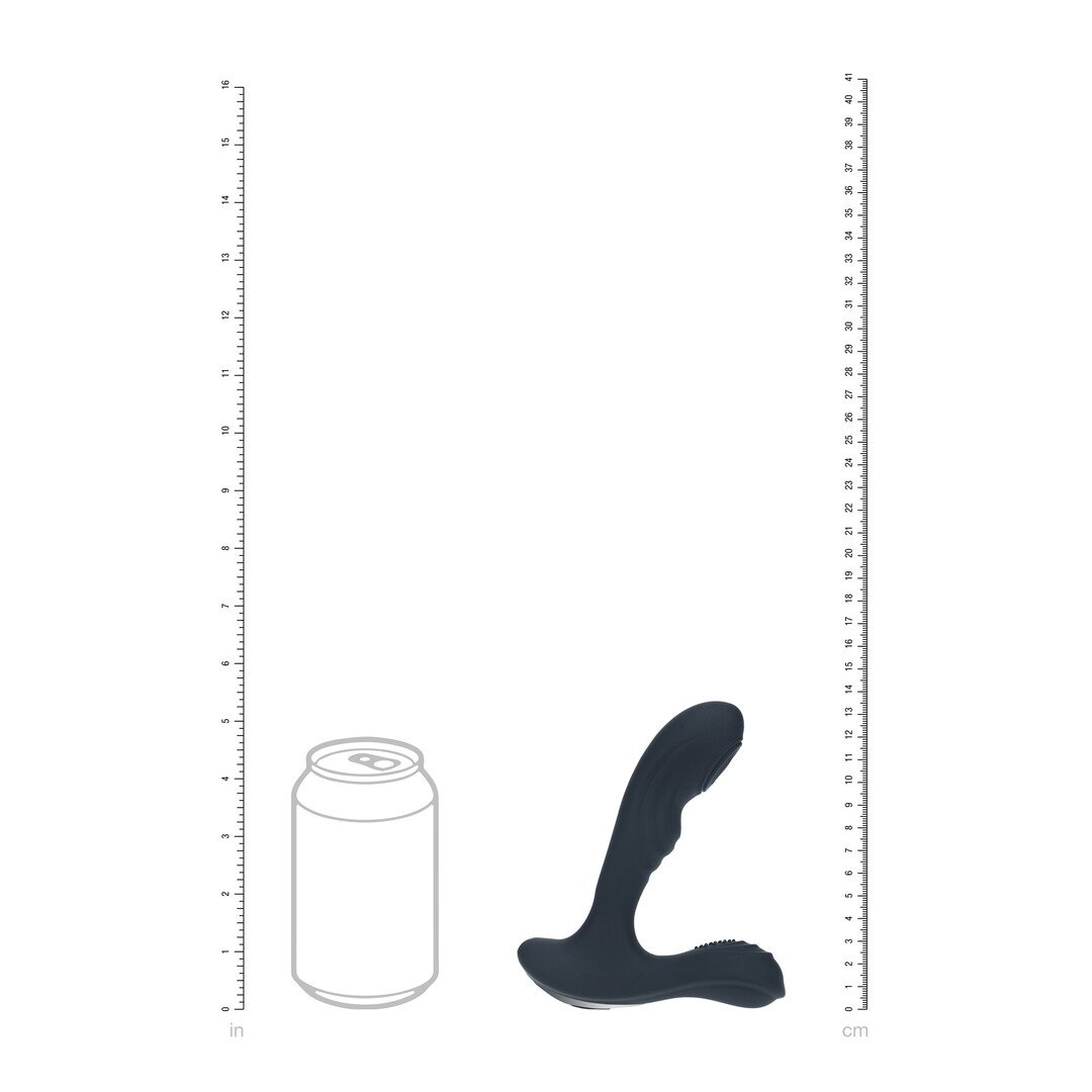Vibrating and Tapping Silicone Prostate Massager with Ball Stimulator - Black 6
