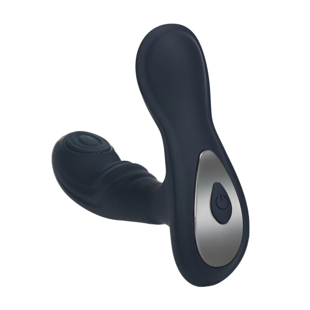 Vibrating and Tapping Silicone Prostate Massager with Ball Stimulator - Black 4