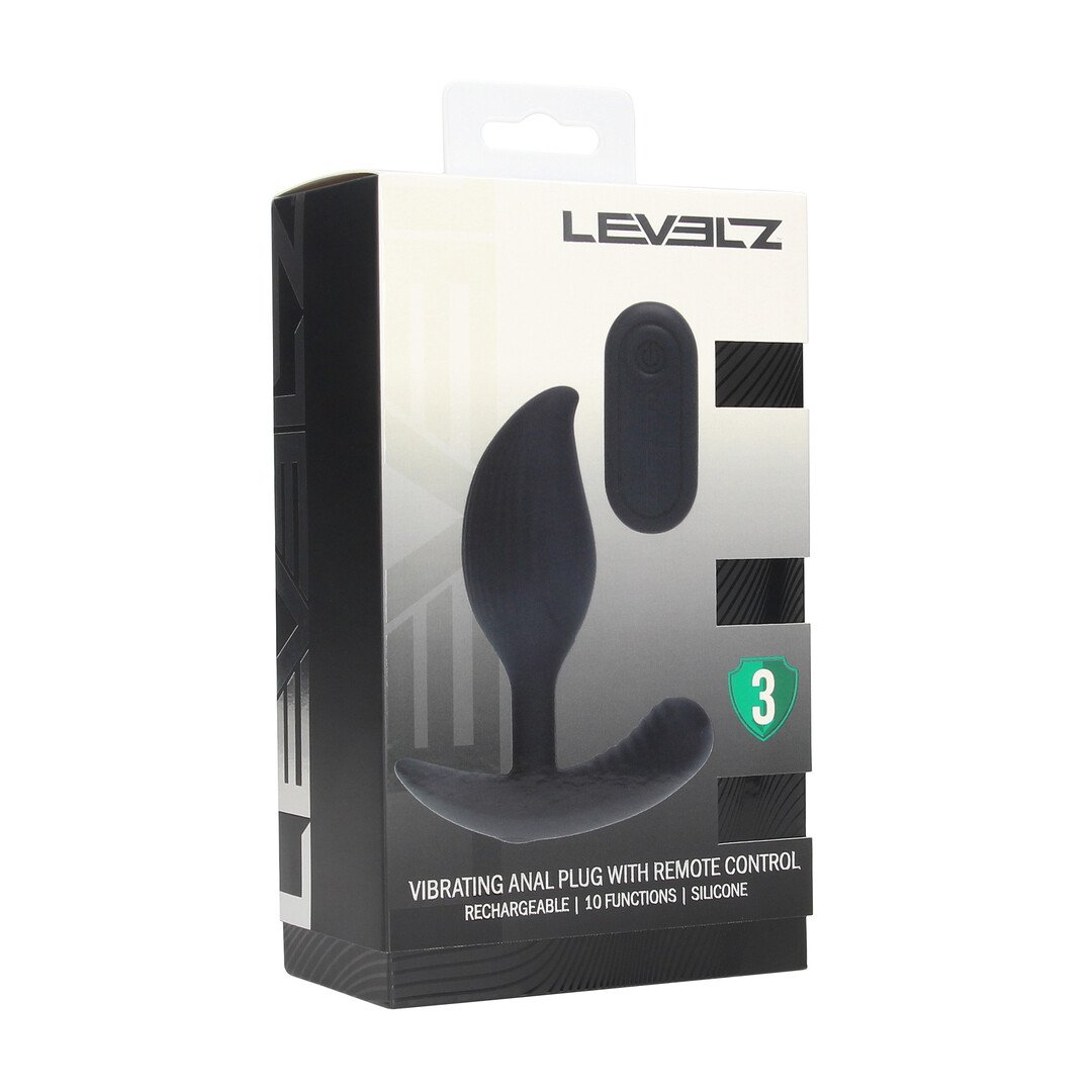 Remote Control Vibrating Liquid Silicone Anal Plug - Black 2