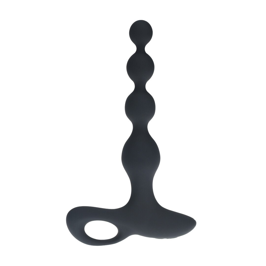 Remote Control Beaded Vibrating Silicone Anal Plug - Black 4
