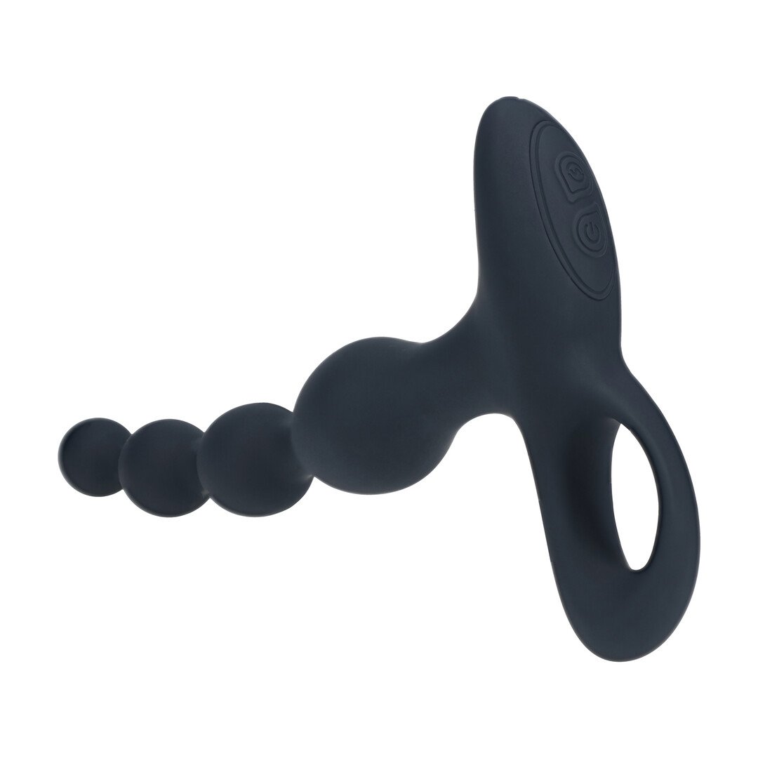 Remote Control Beaded Vibrating Silicone Anal Plug - Black 5