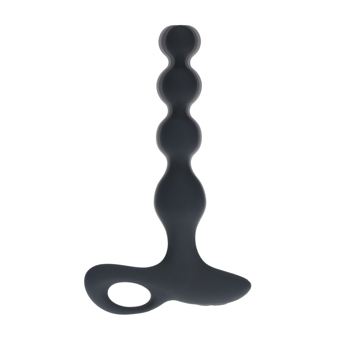 Remote Control Beaded Vibrating Silicone Anal Plug - Black 6