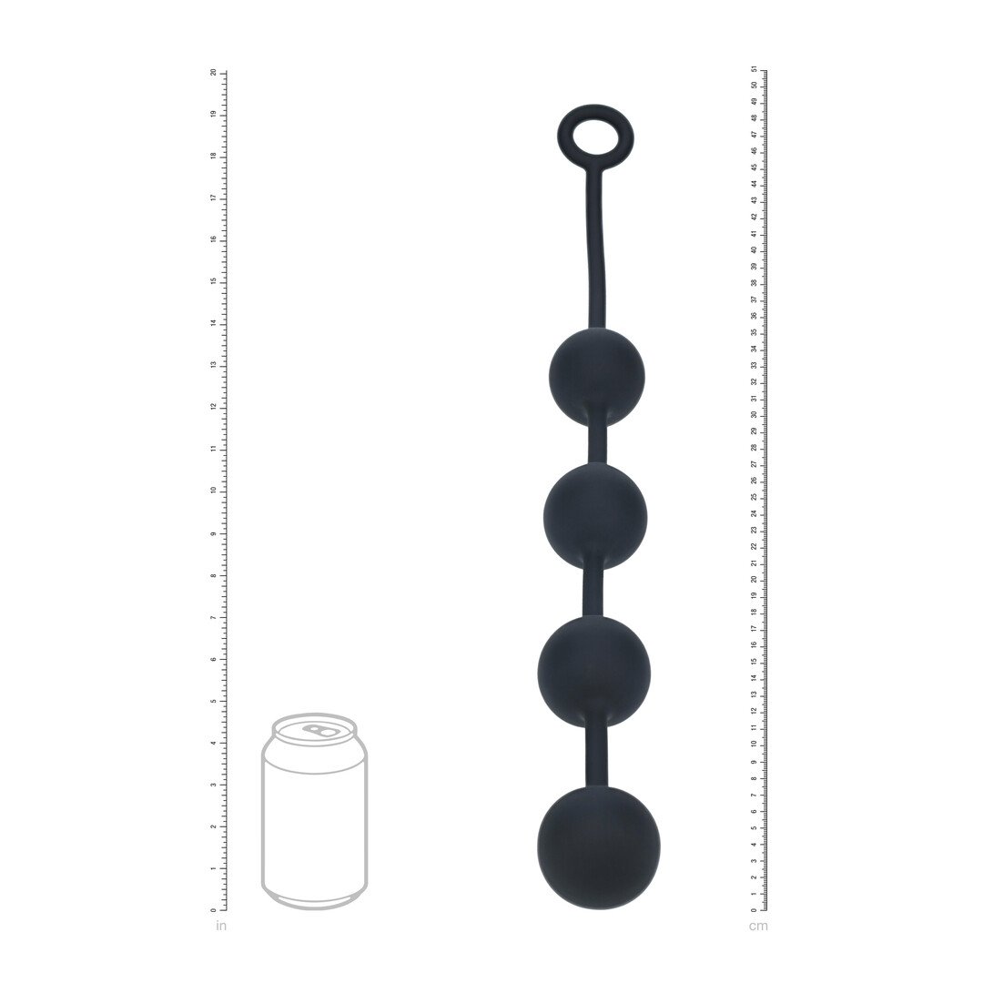 Round Silicone Anal Balls - XL - 50mm - Black 5