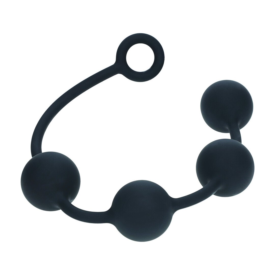 Round Silicone Anal Balls - XL - 50mm - Black 4
