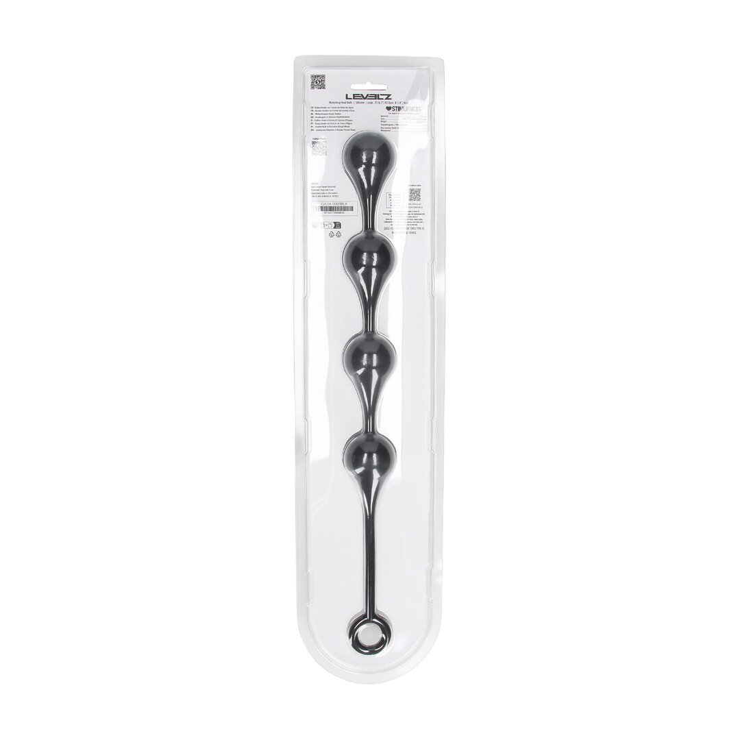 Waterdrop Silicone Anal Balls - L - 40mm - Black 3