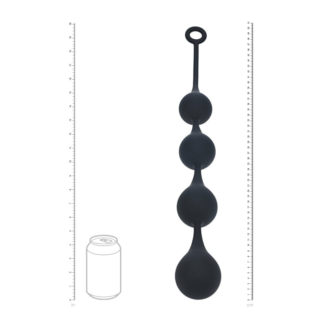 Silicone Waterdrop Anal Balls - XL - 50mm - Black 5