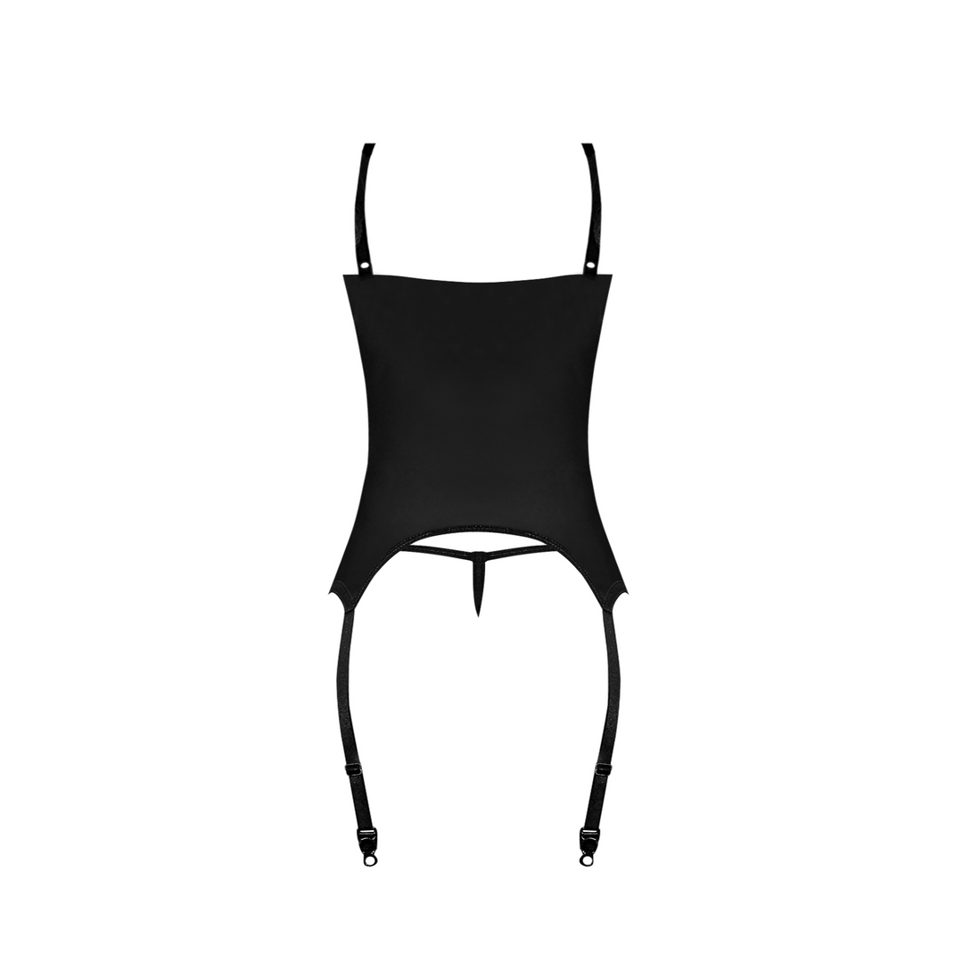 Merry Widow and G-String Set - L/XL - Black 6
