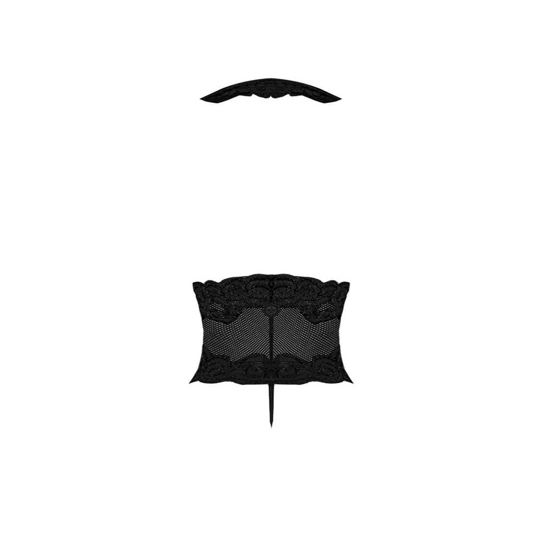 Deep Look Halter Teddy - S/M - Black 6