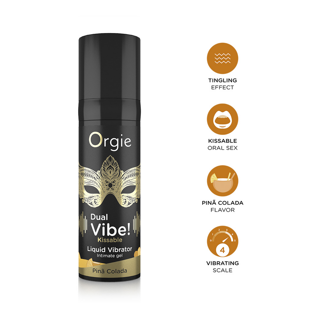 Dual Vibe! Kissable Liquid Vibrator - Pina Colada - 0.5 fl oz / 15 ml 4