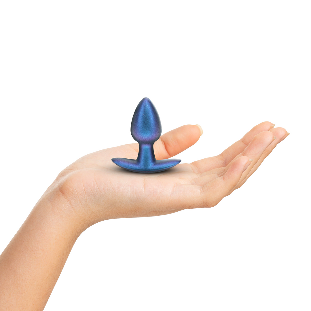 Smooth Silicone Anal Plug - Small - 2.6 / 6,5 cm - Metallic Blue 4