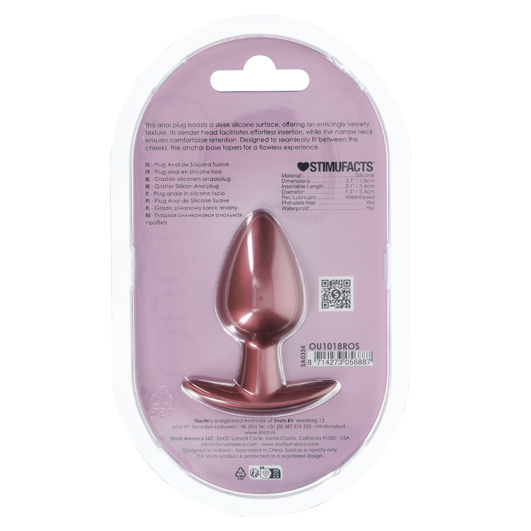 Smooth Silicone Anal Plug - Medium - 3.1 / 7,9 cm - Rose Gold 3