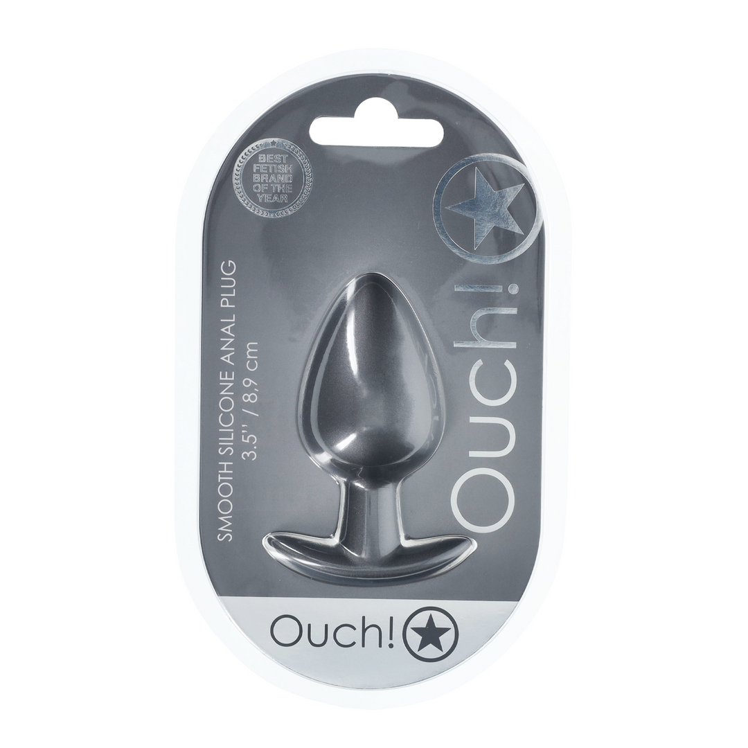 Smooth Silicone Anal Plug - Large - 3.5 / 8,9 cm - Gunmetal 2