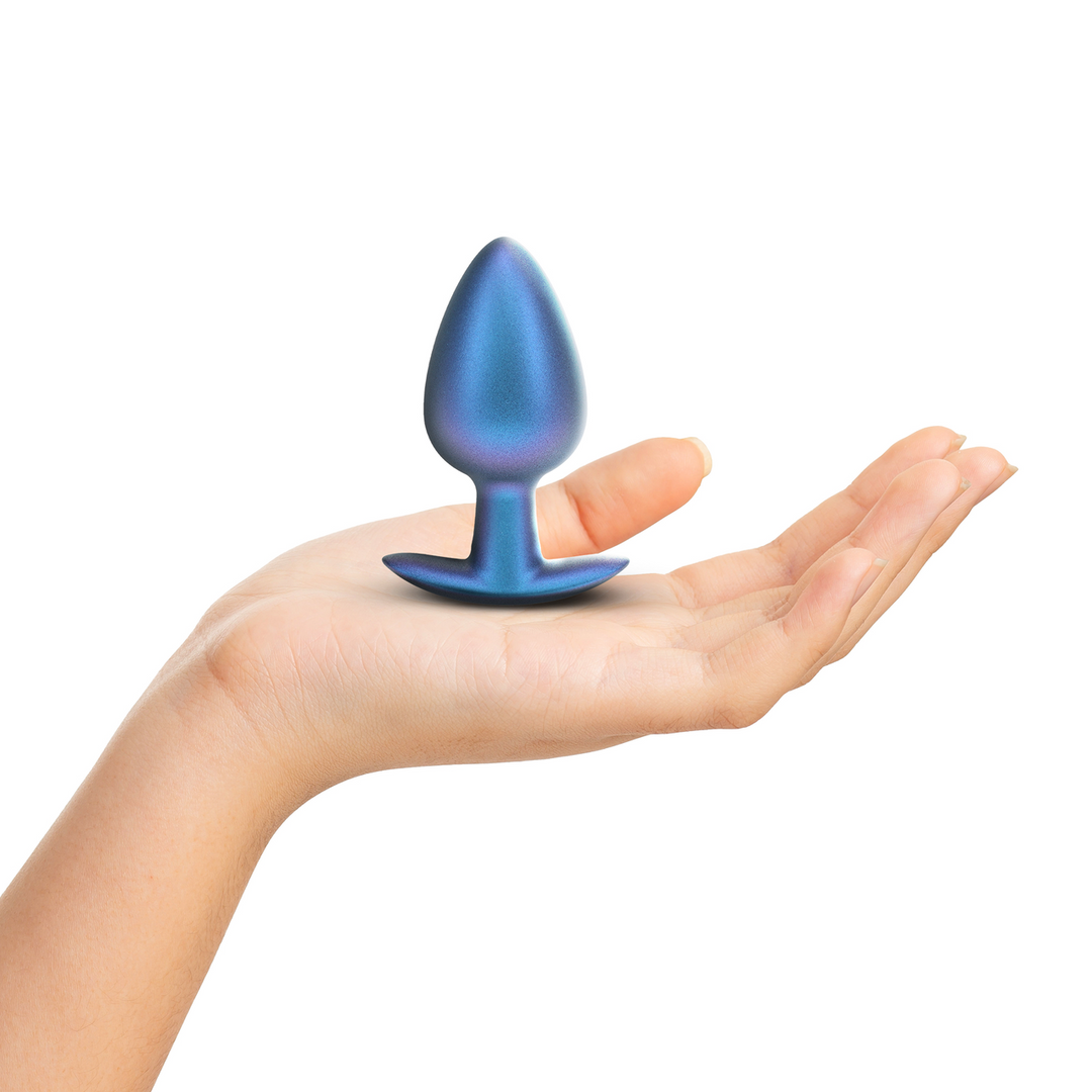 Smooth Silicone Anal Plug - Large - 3.5 / 8,9 cm - Metallic Blue 4