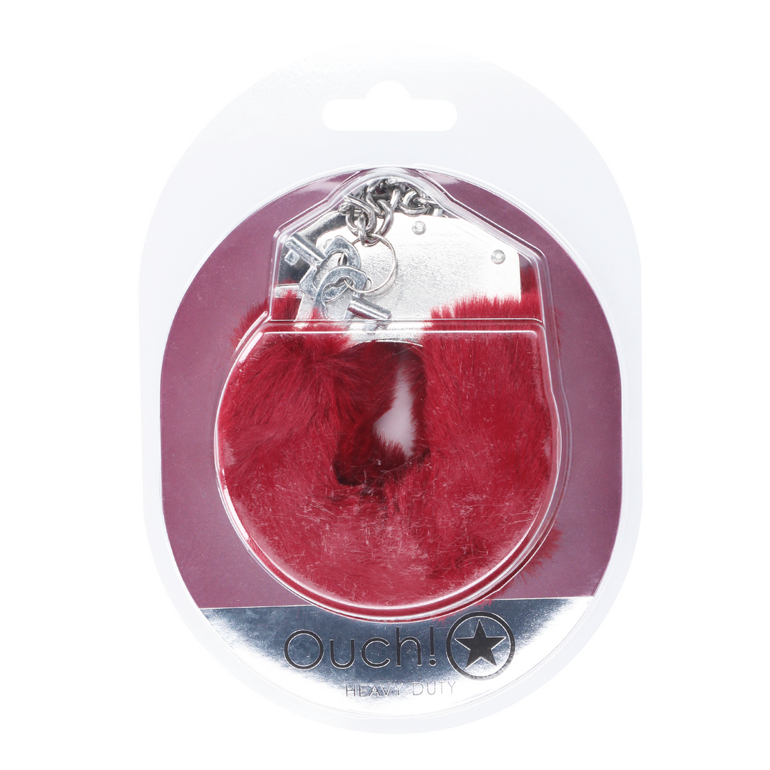 Heavy-duty Fluffy Handcuffs - Burgundy 2