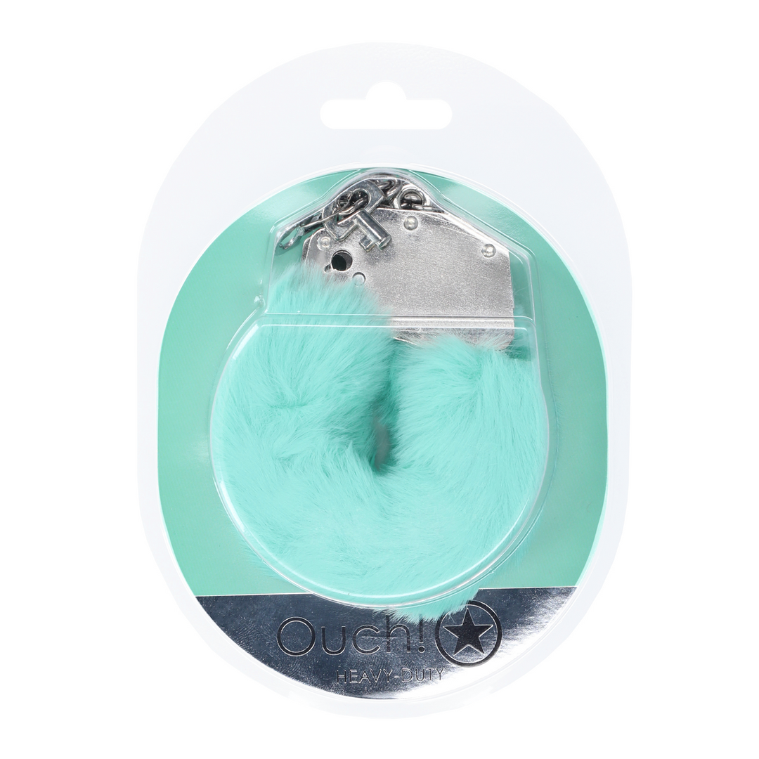 Heavy-duty Fluffy Handcuffs - Powder Green 2