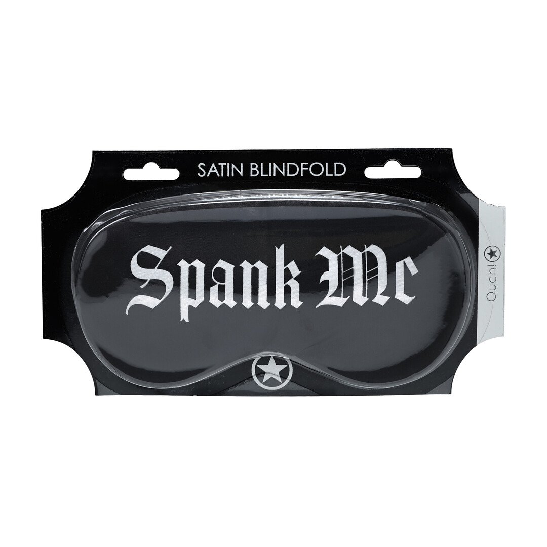 Spank Me - Printed Satin Mask - Black 2