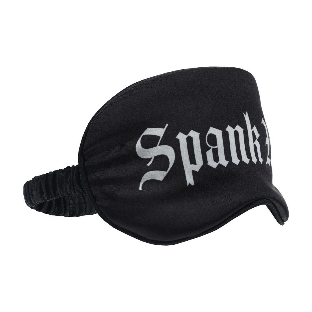 Spank Me - Printed Satin Mask - Black 3