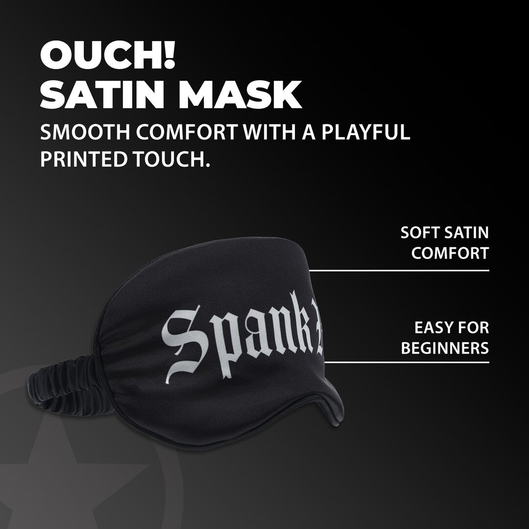 Spank Me - Printed Satin Mask - Black 4