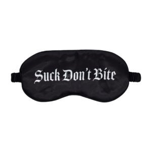 Suck Don't Bite - Printed Satin Mask - Black