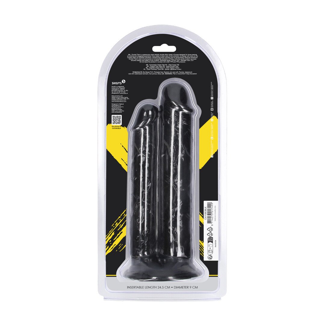 Double Titan - Realistic Double Dildo - 824 gr / 24,5 cm - Black 3