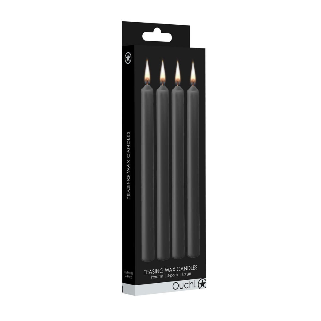 Teasing Wax Candles - 4 Pieces - Large - Black 2