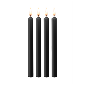 Teasing Wax Candles - 4 Pieces - Large - Black
