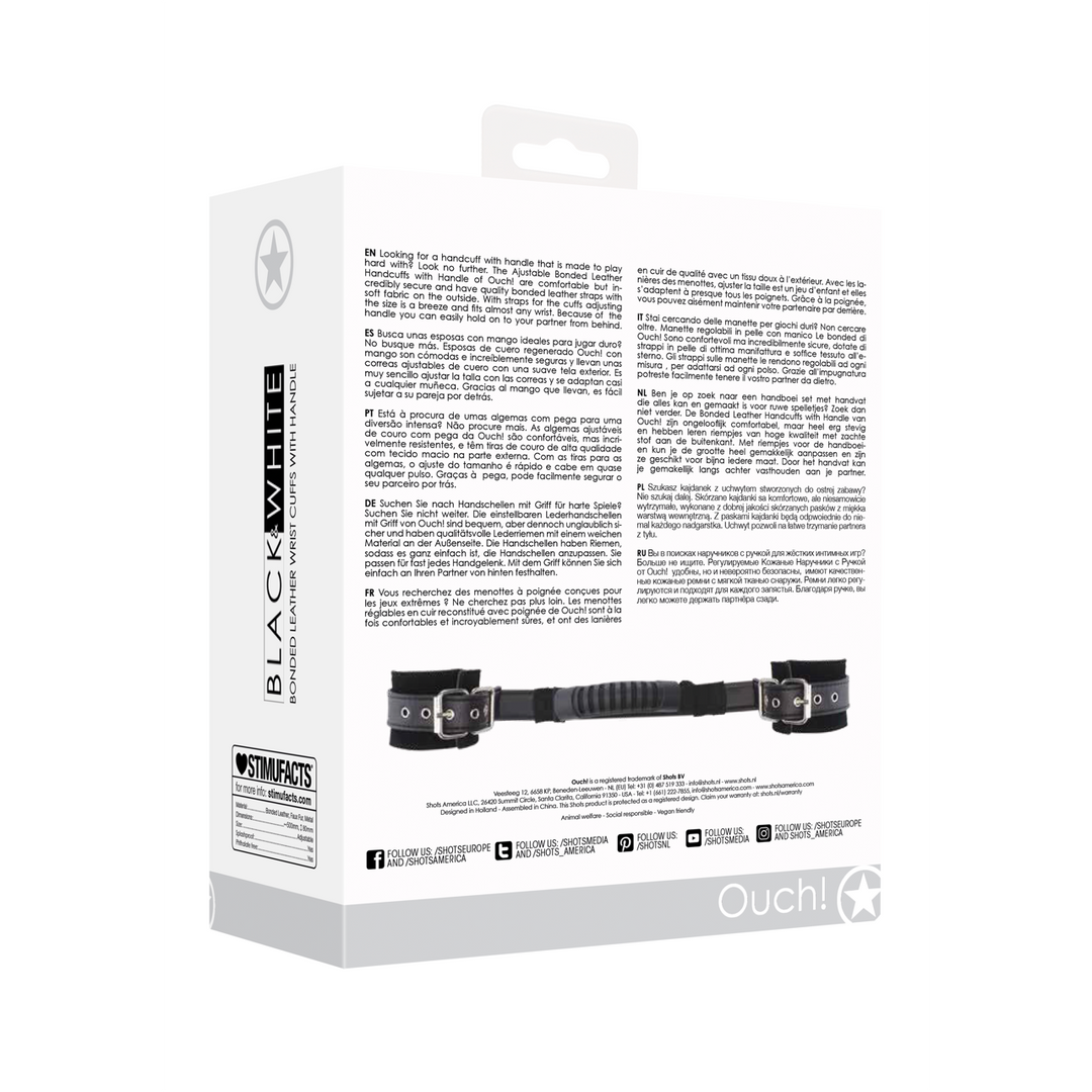 Bonded Leather Hand Cuffs with Handle 3