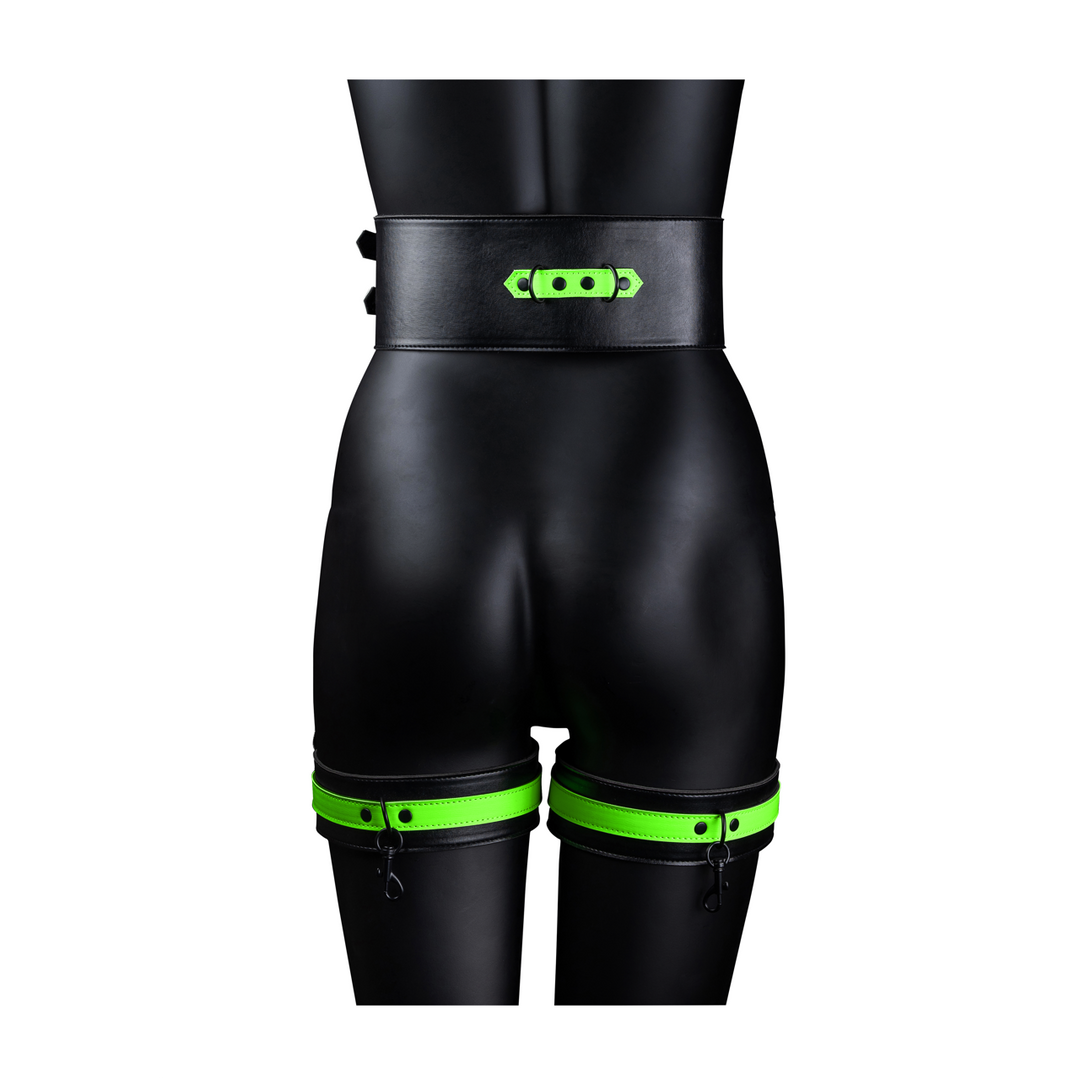 Thigh Cuffs with Belt and Handcuffs - Glow in the Dark - S/M 5