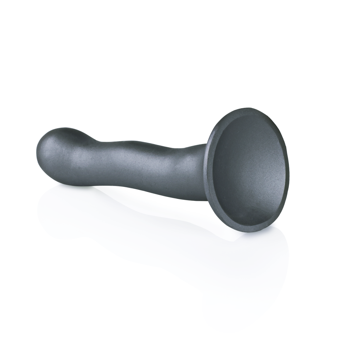 Ultra Soft Silicone Curvy G-Spot Dildo - 7'' / 17 cm - Gunmetal 4