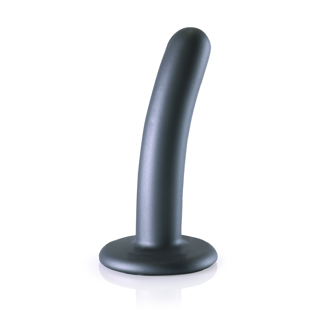 Smooth Silicone G-Spot Dildo - 5'' / 12 cm - Gunmetal 3