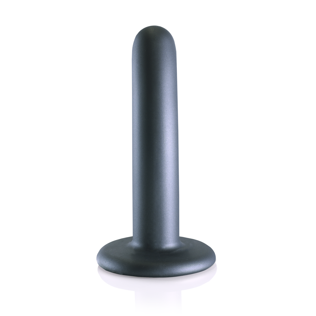 Smooth Silicone G-Spot Dildo - 5'' / 12 cm - Gunmetal 4