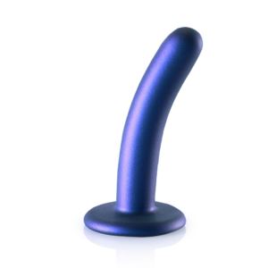 Smooth Silicone G-Spot Dildo - 5'' / 12 cm - Metallic Blue