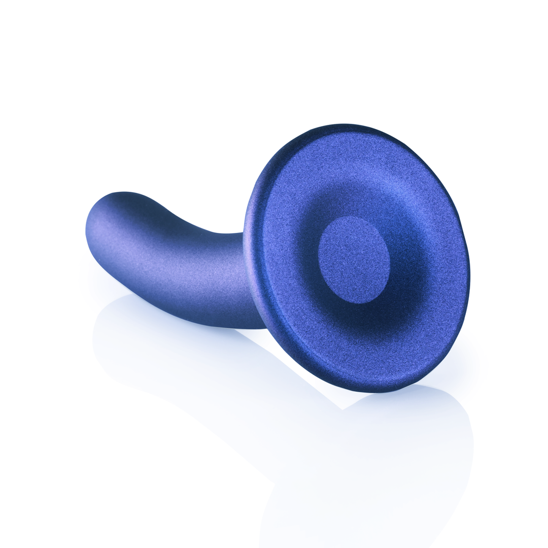 Smooth Silicone G-Spot Dildo - 5'' / 12 cm - Metallic Blue 5