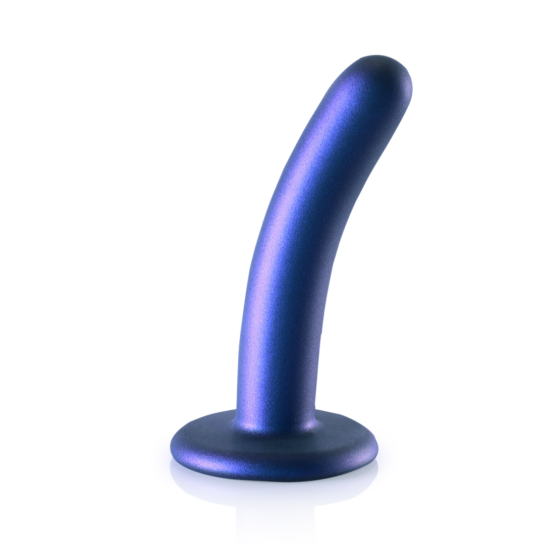 Smooth Silicone G-Spot Dildo - 5'' / 12 cm - Metallic Blue