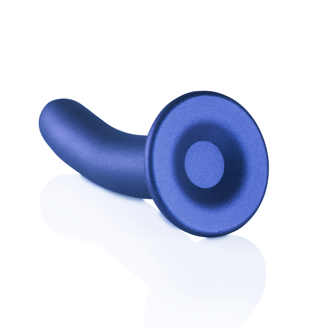 Smooth Silicone G-Spot Dildo - 6'' / 14,5 cm - Metallic Blue 5