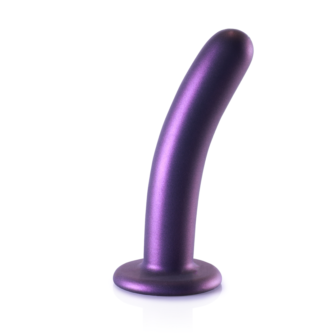 Smooth Silicone G-Spot Dildo - 6'' / 14,5 cm - Metallic Purple