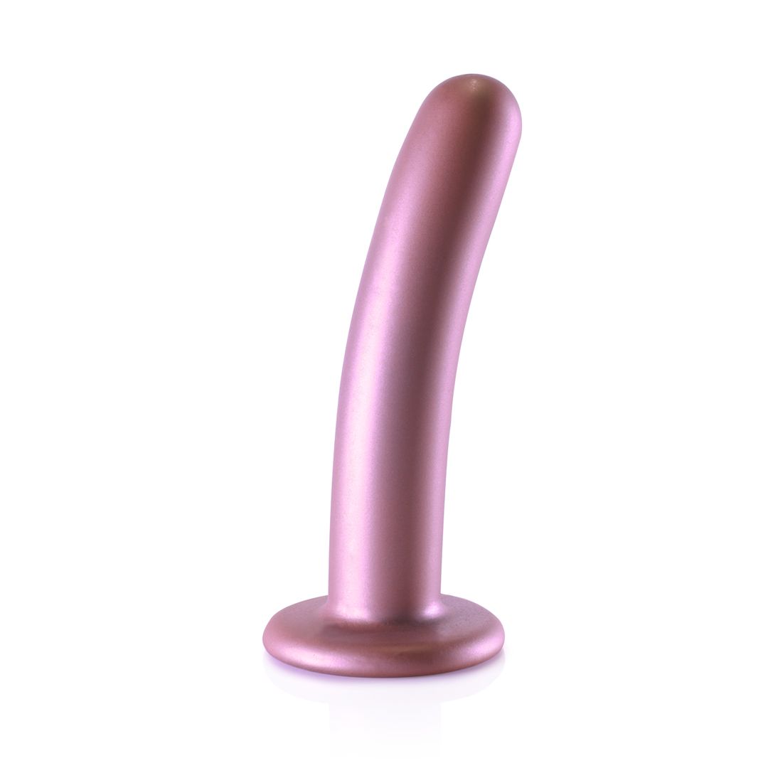 Smooth Silicone G-Spot Dildo - 6'' / 14,5 cm - Rose Gold 3