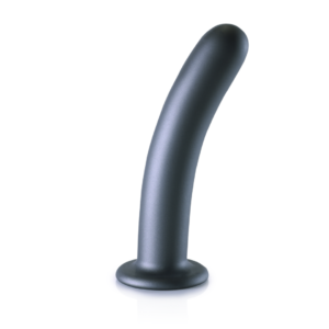 Smooth Silicone G-Spot Dildo - 7'' / 17 cm - Gunmetal