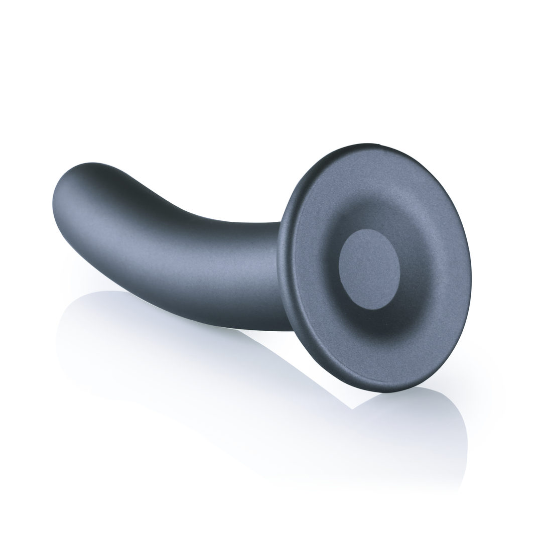 Smooth Silicone G-Spot Dildo - 7'' / 17 cm - Gunmetal 5