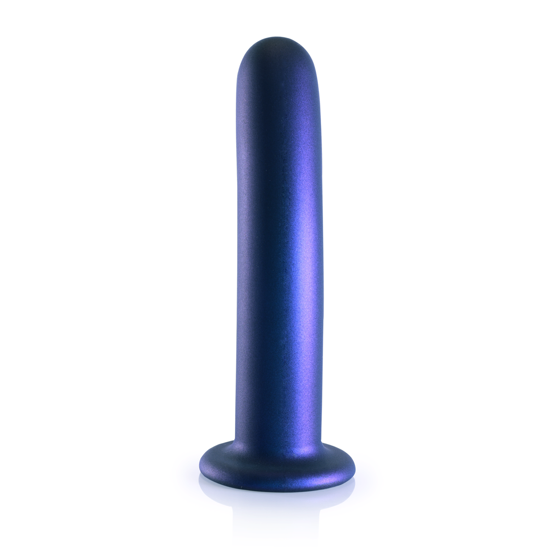 Smooth Silicone G-Spot Dildo - 7'' / 17 cm - Metallic Blue 4
