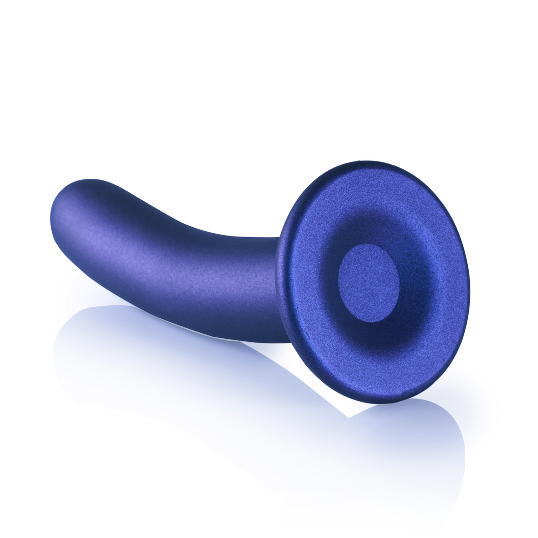Smooth Silicone G-Spot Dildo - 7'' / 17 cm - Metallic Blue 5